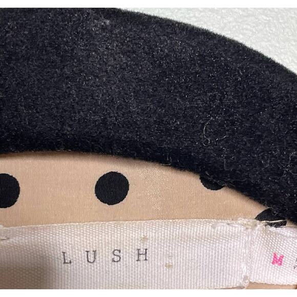 Lush Blazer Jacket Polka Dot 3/4 Sleeve Open Front Tan Black M Office Siren Corp - Picture 7 of 12